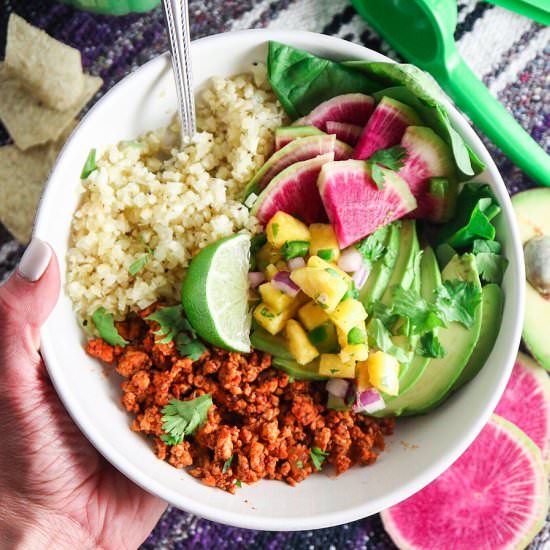 Chipotle Chicken "rice" Bowls - Recipe photo by tippsinthekitch