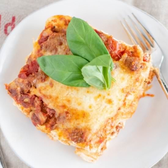 Lasagna for Two - Recipe photo by SundaySupper