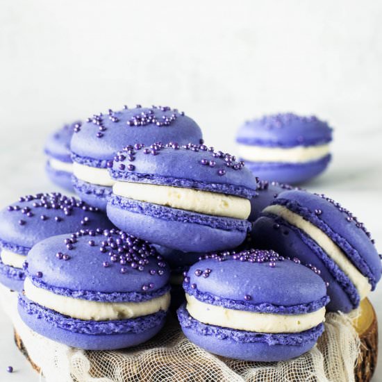 Blackberry Macarons - Recipe photo by piesandtacos