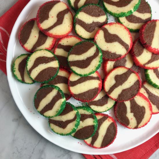 Zebra-Striped Shortbread Cookies - Recipe photo by thebrookcook.wordpress.com
