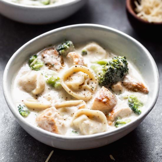 Chicken Broccoli Alfredo Soup - Recipe photo by cookingforkeeps