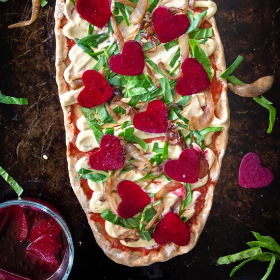 Beet Pepperoni Pizza - Recipe photo by plantcrush