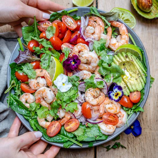 Cilantro Lime Shrimp Avocado Salad - Recipe photo by Blondelish.com