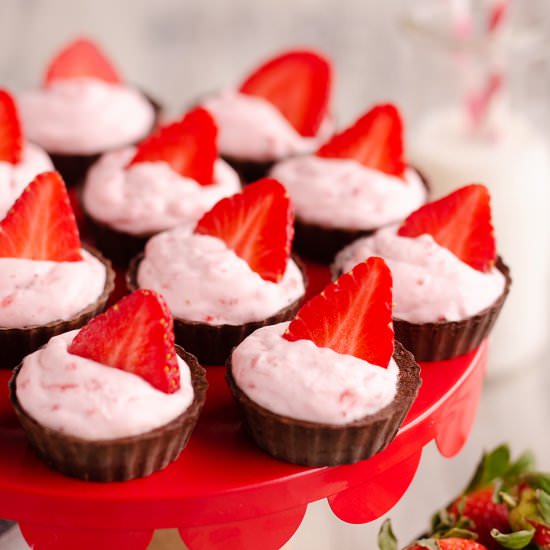 Strawberry Dark Chocolate Dessert - Recipe photo by The Creative Bite