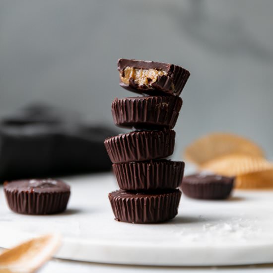 Mini Dark Chocolate Tahini Cups - Recipe photo by Spices in my DNA