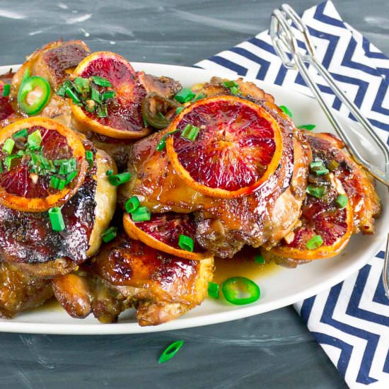 Sticky Asian Blood Orange Chicken - Recipe photo by savorwithjennifer.com