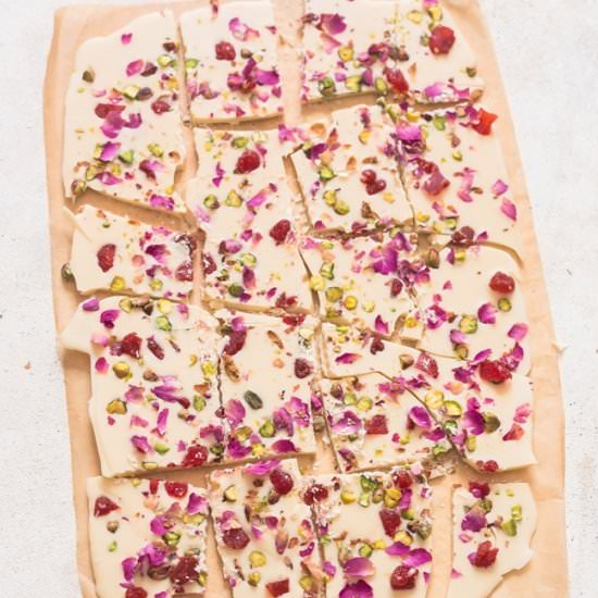 Rose Petal White Chocolate Bark - Recipe photo by currytrail