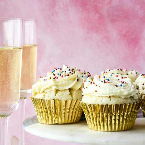 Champagne Cupcakes - Recipe photo by The Desserted Girl