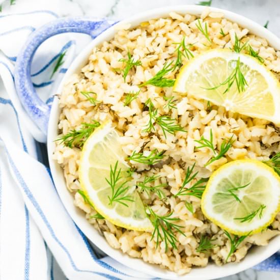 Easy Greek Rice with Lemon and Dill - Recipe photo by EatLiftBe