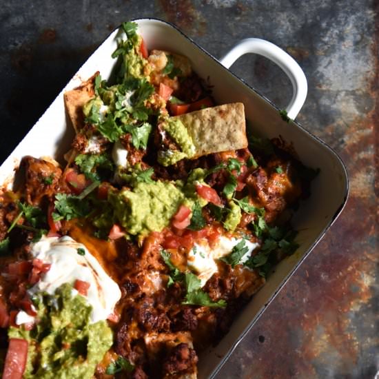 Vegetarian queso nachos - Recipe photo by georgeats