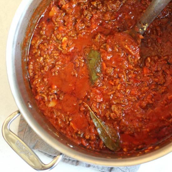 Traditional Bolognese Sauce - Recipe photo by suebeehomemaker