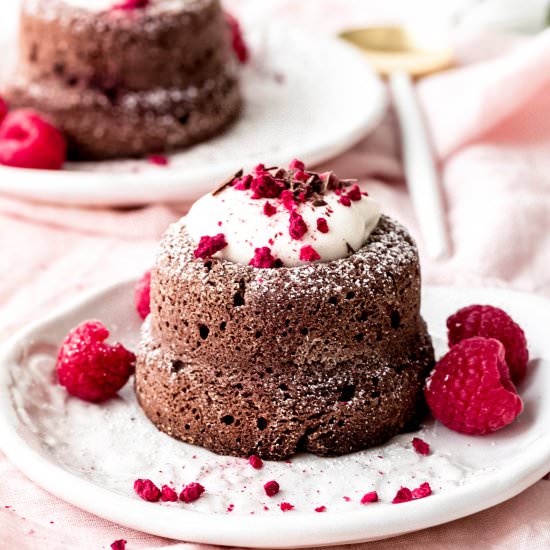 Molten Raspberry-Chocolate Cakes - Recipe photo by Never Not Hungry