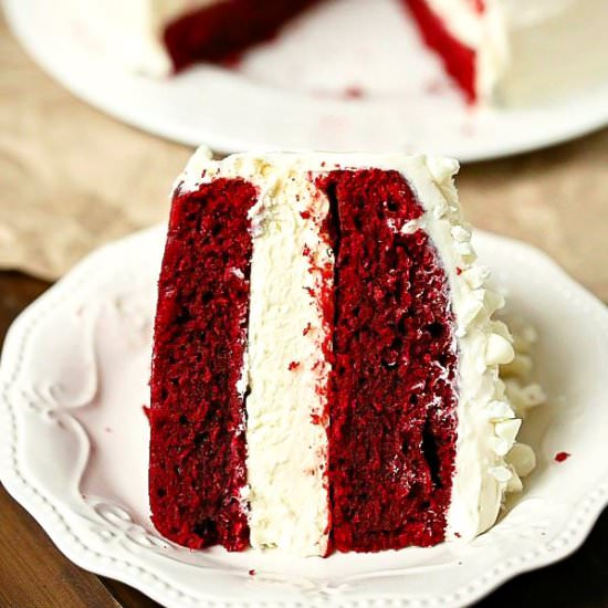 Copycat Red Velvet Cheesecake - Recipe photo by FoodFolksandFun