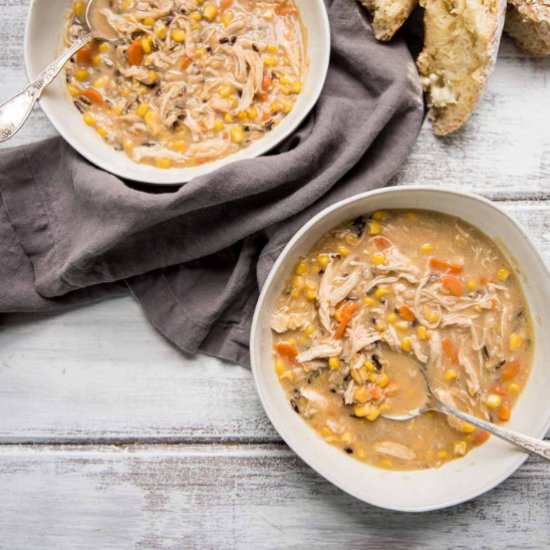 Creamy Chicken and Wild Rice Soup - Recipe photo by hungerthirstplay