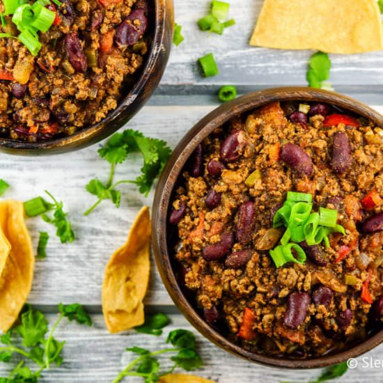Healthy Turkey Chili - Recipe photo by SlenderKitchen