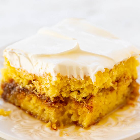 Honey Bun Poke Cake - Recipe photo by Averie