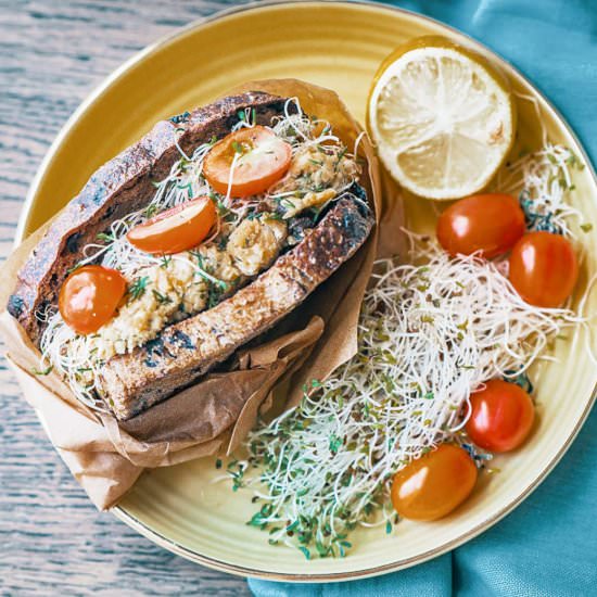 Vegan Chickpea Tahini Sandwich - Recipe photo by girlmeetsradish