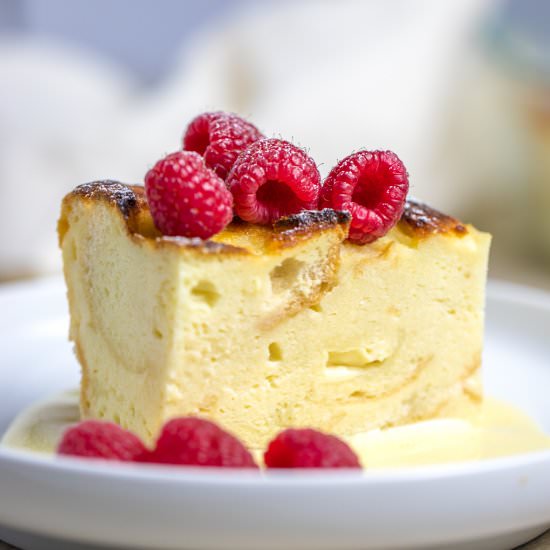 Custard Bread Pudding with Sauce - Recipe photo by drivemehungry