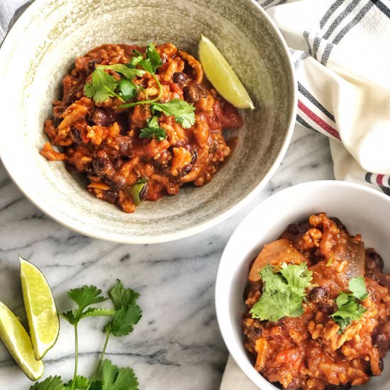 Chicken & Black Bean Crockpot Chili - Recipe photo by Freshplates