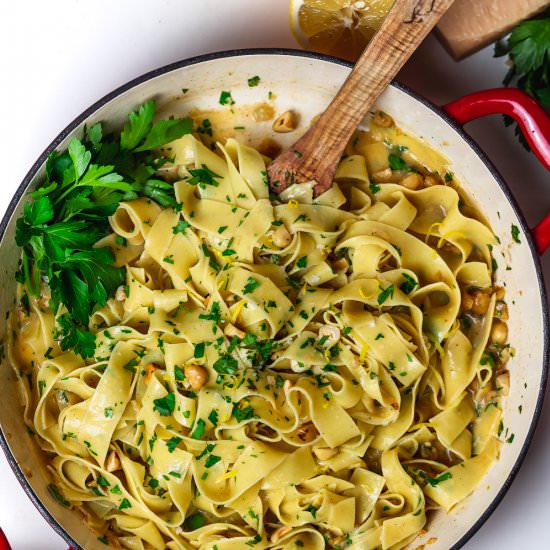 Hazelnut Brown Butter Pappardelle - Recipe photo by joeats