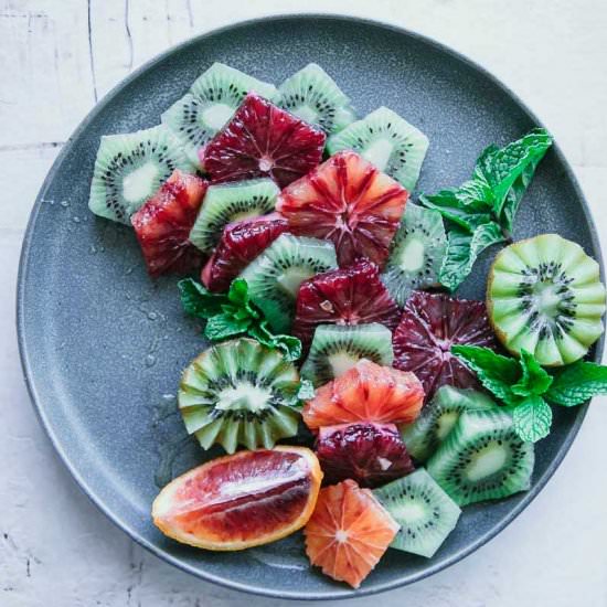 Blood Orange Kiwi Mint Salad - Recipe photo by forkintheroad