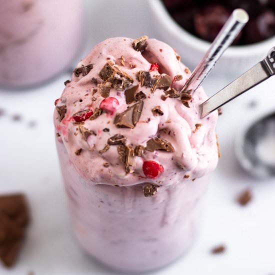 Cherry Chocolate M&M Milkshake - Recipe photo by lemons and zest