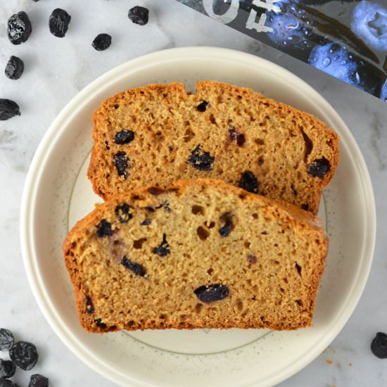 Blueberry Applesauce Bread - Recipe photo by atasteofmadness