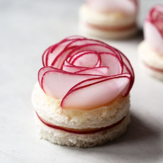 Radish Rose Tea Sandwiches - Recipe photo by ohhowcivilized