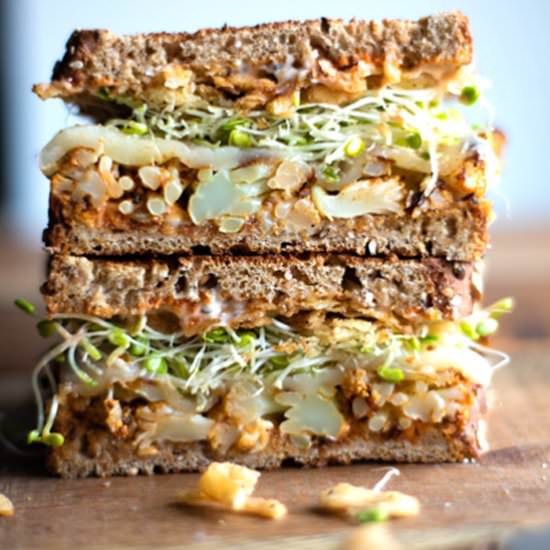 Spicy Cauliflower Sandwich - Recipe photo by servingtonight
