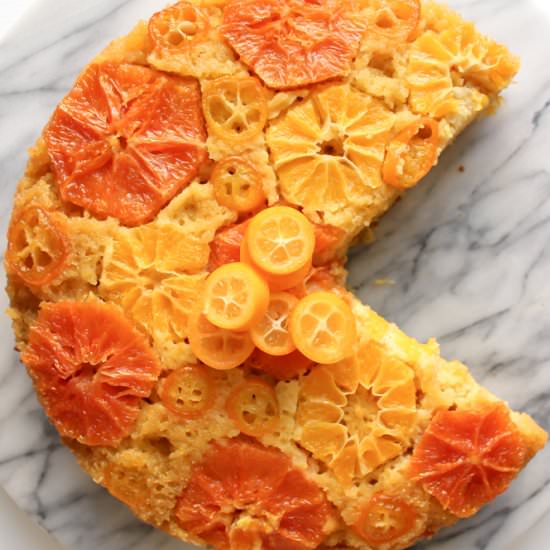 Orange almond upside down cake - Recipe photo by meandthemoose
