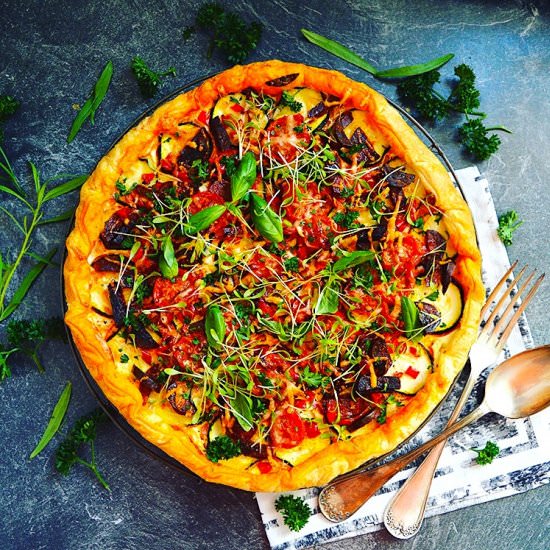 Courgette & Ricotta Tart - Recipe photo by gerifood