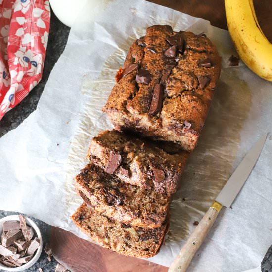 Chocolate Chunk Banana Bread - Recipe photo by goldenbarrel
