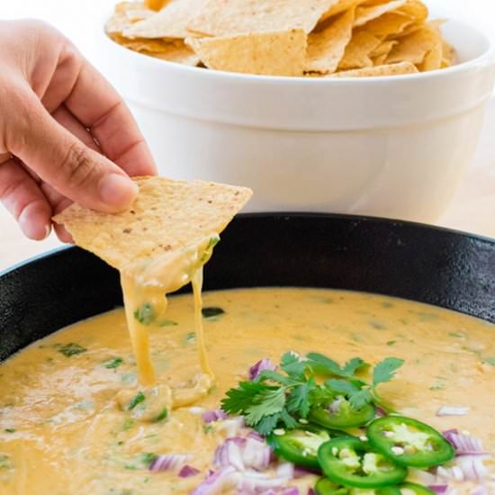 Roasted Poblano Queso Dip - Recipe photo by senseandedibility