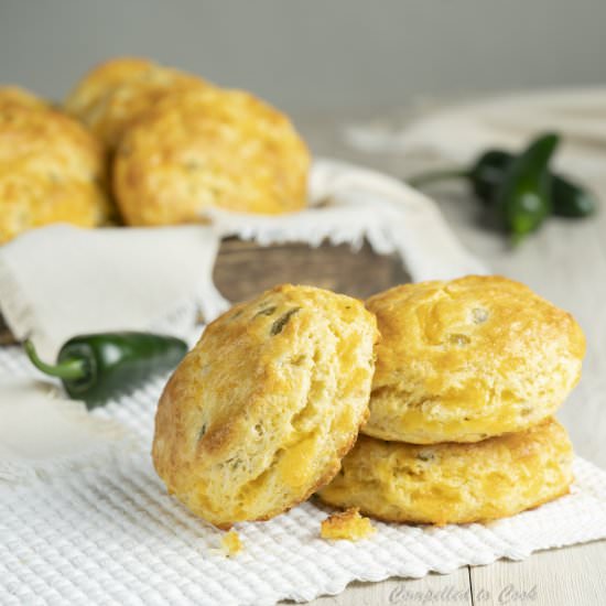 Flaky Jalapeño Cheddar Biscuits - Recipe photo by Compelled To Cook