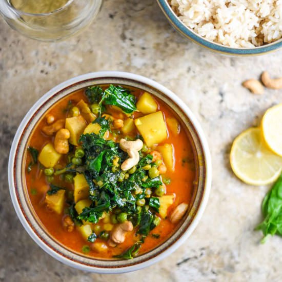 Sweet Potato Curry with Kale - Recipe photo by plantandvine