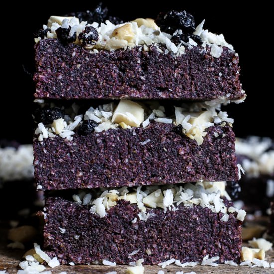 Raw Blueberry Coconut Energy Bars - Recipe photo by fromthelarder