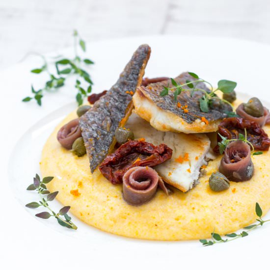 Sea bream on polenta mousse - Recipe photo by DarkoKontin