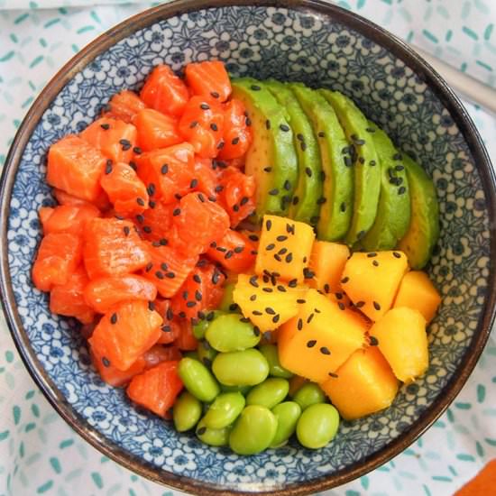 Salmon Poke Bowl for Two - Recipe photo by SundaySupper