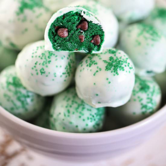 Mint Chocolate Chip Truffles - Recipe photo by peasandpeonies
