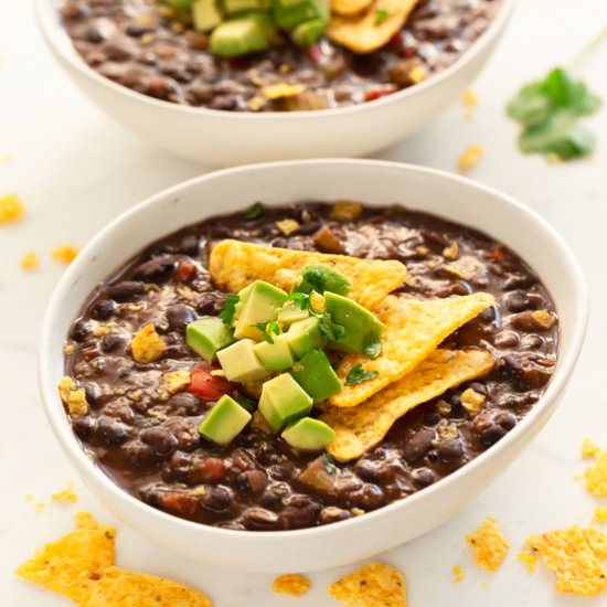 Black Bean Soup - Recipe photo by simple vegan blog