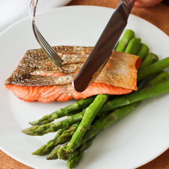Crispy Pan-Fried Salmon - Recipe photo by Welcome2ourTable