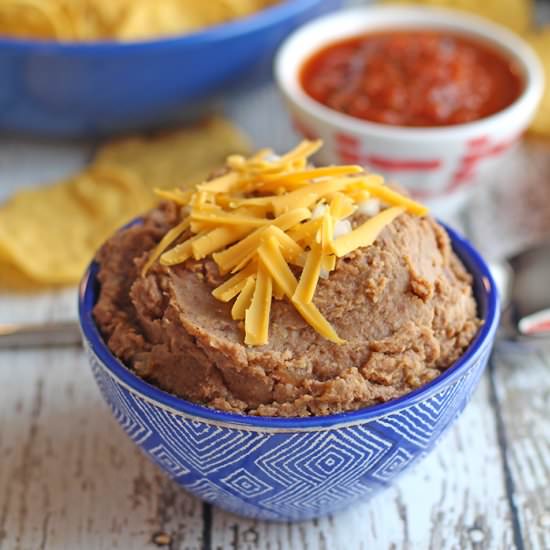 Vegan refried beans - Recipe photo by cadryskitchen