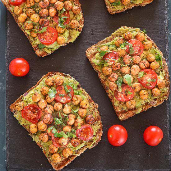 Avocado Toast With Roasted Chickpea - Recipe photo by ruchiskitchen