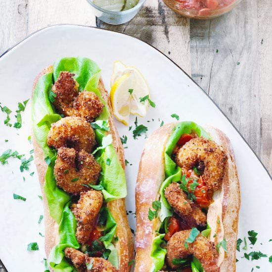Shrimp Po Boys w/ Tomato Chutney - Recipe photo by herlongwayhome