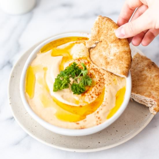 The Creamiest Hummus Ever - Recipe photo by heyemilyann
