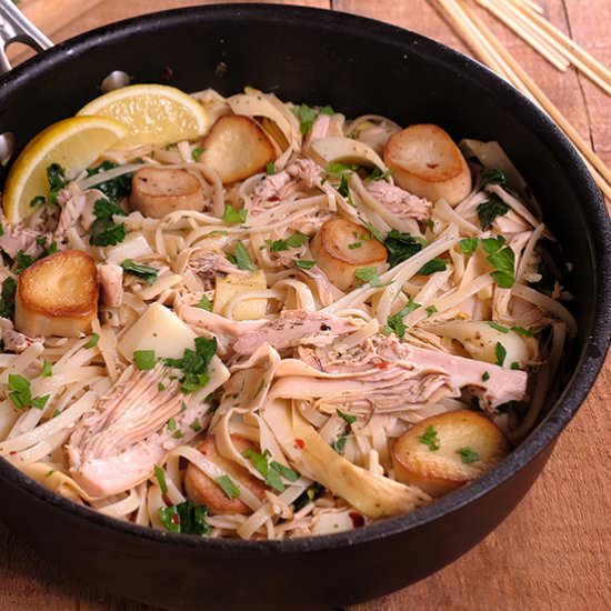 Vegan "Seafood" Linguine - Recipe photo by Meatless Makeovers