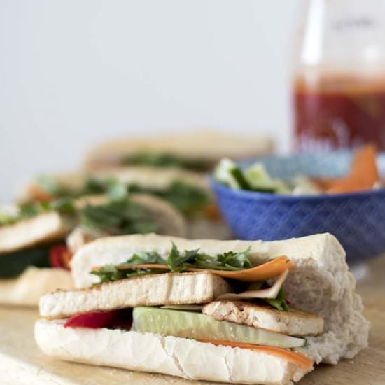 Vegan tofu banh mi - Recipe photo by Mandy Sneaky Veg