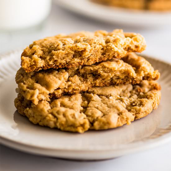 Small-batch PB Oatmeal Cookies - Recipe photo by BakingMischief