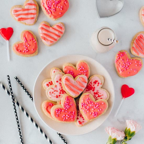 Valentine’s Day Vegan Sugar Cookies - Recipe photo by katerinaseigel