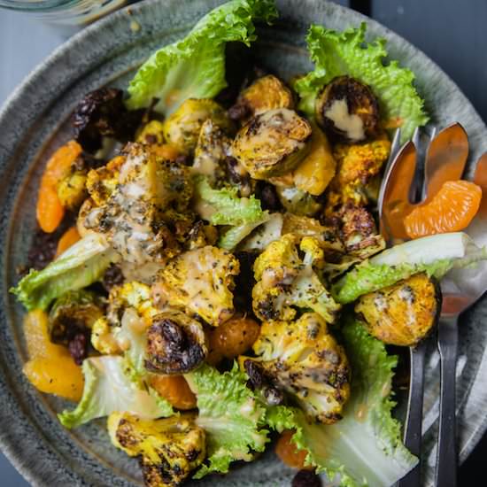 Zaatar Roasted Cauliflower Brussels - Recipe photo by PlayfulCooking